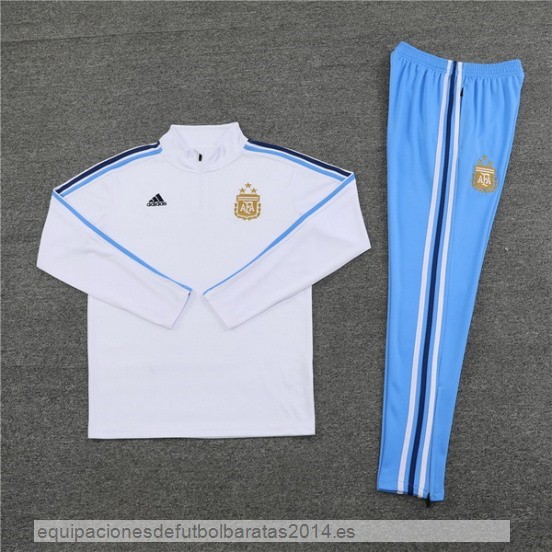 Nuevo Conjunto Completo Sudadera Entrenamiento Argentina 2023 Blanco Azul Baratas